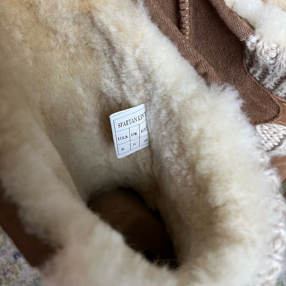 Australia Luxe Collective Luxury Spartan Knit Short Sheepskin Chestnut Boot 8 - Picture 9 of 9